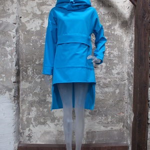 Dhanna Jumper - vízlepergetős átmeneti pulóver, pulcsi, kabát, óriás zsebfedős zsebes, kapucnis, aszimmetrikus aljú ruha - ruha & divat - női ruha - pulóver & kardigán - Meska.hu