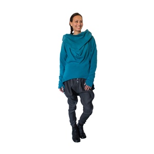 Fantasy blouse - ejtett elejű, aszimmetrikus aljú, hosszú ujjú, kapucnis felső - ruha & divat - női ruha - póló, felső - Meska.hu