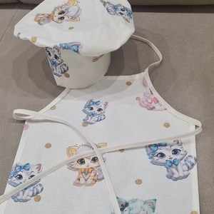 Gyerek kötény-kuktasapka szett. - Meska.hu