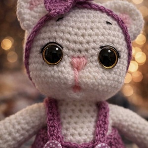 Horgolt cica, Játék & Sport, Plüssállat & Játékfigura, Cica, Horgolás, Hímzés, MESKA