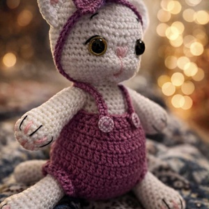 Horgolt cica - játék & sport - plüssállat & játékfigura - cica - Meska.hu