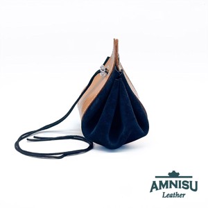 Bézs - kékes fekete bőr 2in1 szütyő és kockatálca M3019-6013 - játék & sport - szerepjáték - Meska.hu