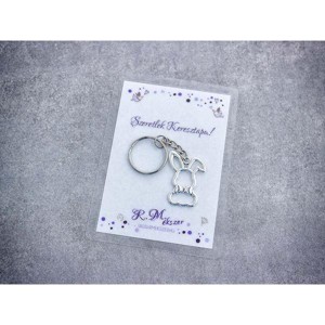 Szeretlek Keresztapa stílusos nyuszi medálos kulcstartó, , , MESKA