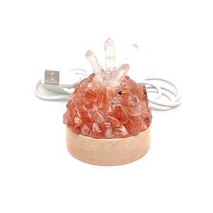 Napkő hegyikristály félgömb ásvány hangulatlámpa fa talppal 6 cm, Kellékek & szerszámok, Ásvány alapanyag, , MESKA