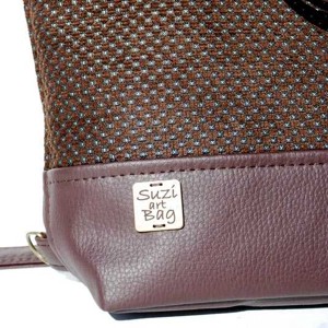 SuziartBag Barna ezüst pöttyös 3in1 hátizsák - táska & tok - kézitáska & válltáska - válltáska - Meska.hu
