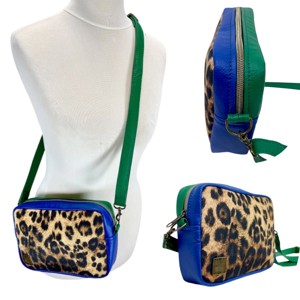 SuziartBag Leopárd mintás kék-zöld crossbody táska - táska & tok - kézitáska & válltáska - válltáska - Meska.hu