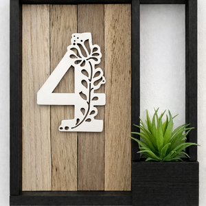 Flora 4 � virágboxos házszámtábla - otthon & életmód - ház & kert - házszám - Meska.hu