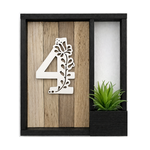 Flora 4 � virágboxos házszámtábla - Meska.hu