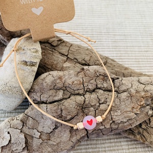 Világító szívecskés karkötő, Ékszer, Karkötő, Gyöngyös karkötő, Ékszerkészítés, MESKA