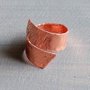 Design gyűrű vörösrézből  - ékszer - gyűrű - fonódó gyűrű - Meska.hu