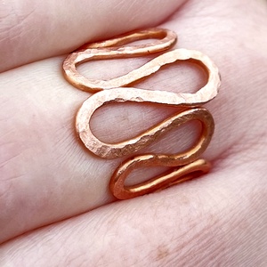 Egyedi, különleges design gyűrű vörösrézből , Ékszer, Gyűrű, Fonódó gyűrű, Fémmegmunkálás, Ékszerkészítés, MESKA