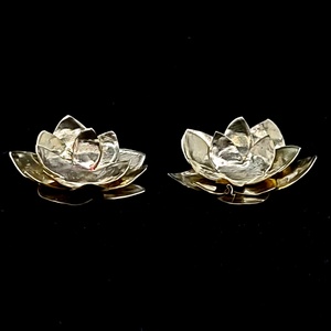 Különleges Lótuszvirág fülbevaló sárgarézből  - Meska.hu