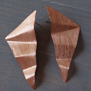 Geometrikus fülbevaló vörösrézből - ékszer - fülbevaló - pötty fülbevaló - Meska.hu