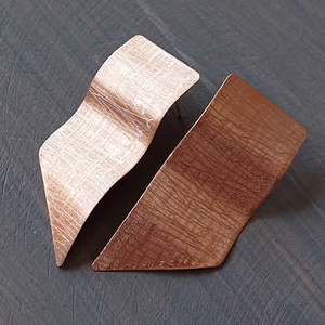 Geometrikus fülbevaló vörösrézből - ékszer - fülbevaló - pötty fülbevaló - Meska.hu