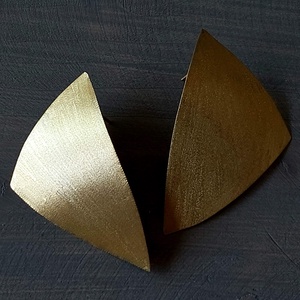 Geometrikus fülbevaló sárgarézből - ékszer - fülbevaló - pötty fülbevaló - Meska.hu
