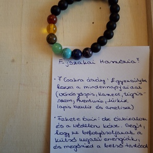 Éjszakai Harmónia � Védelmező Ónix és 7 csakra ásvány karkötő � - ékszer - karkötő - ásványkarkötő - Meska.hu