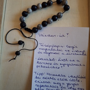 Vándor-út � Lávakő és Térképjáspis karkötő (Zsinóros) � - ékszer - karkötő - ásványkarkötő - Meska.hu