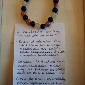 Belső Tűz és Siker � Személyre szabott Születésköves Karkötő 1-es (Ónix, Karneol, Citrin)  - ékszer - karkötő - ásványkarkötő - Meska.hu