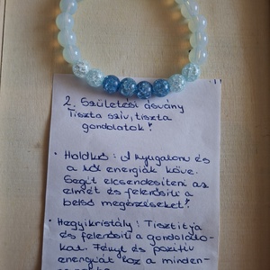 Tiszta Szív, Tiszta Gondolatok � Személyre szabott Születésköves Karkötő 2-es (Holdkő, Hegyikristály) �� - ékszer - karkötő - ásványkarkötő - Meska.hu