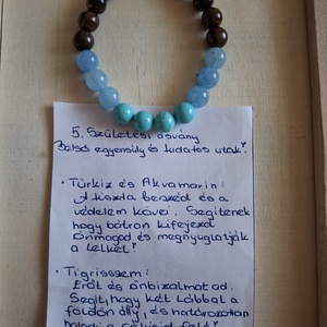 Belső Egyensúly és Tudatos Utak � Személyre szabott Születésköves Karkötő 5-ös (Türkiz, Akvamarin, Tigrisszem) � - ékszer - karkötő - ásványkarkötő - Meska.hu