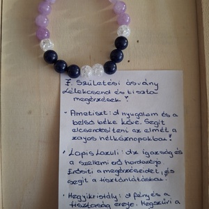 Lélekcsend és Tiszta Megérzések � Személyre szabott Születésköves Karkötő 7-es (Ametiszt, Lapis Lazuli) ��� - ékszer - karkötő - ásványkarkötő - Meska.hu