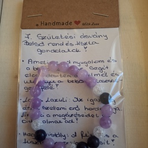 Belső Rend és Tiszta Gondolatok � Személyre szabott Születésköves Karkötő 7-es (Ametiszt, Lapis Lazuli) ��� - ékszer - karkötő - ásványkarkötő - Meska.hu