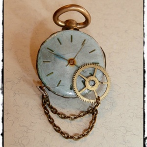 Steampunk kitűző, zöldes -  - Meska.hu
