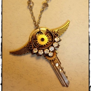 Steampunk kulcs medálos nyalkánc - Meska.hu
