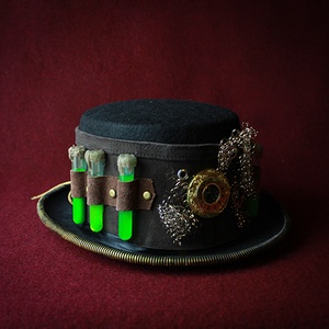 Steampunk Cilinder dísz, kémcsöves sorozat (arany óra) - ruha & divat - sál, sapka, kendő - kalap - Meska.hu