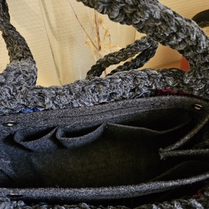 horgolt válltáska - táska & tok - kézitáska & válltáska - belső rendező - Meska.hu