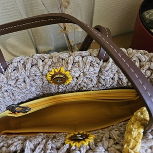 horgolt válltáska - táska & tok - kézitáska & válltáska - belső rendező - Meska.hu