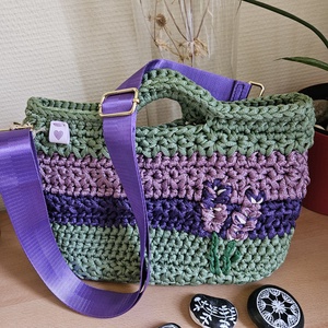 horgolt válltáska - táska & tok - kézitáska & válltáska - vállon átvethető táska - Meska.hu