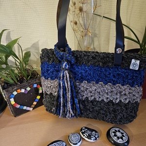 horgolt válltáska - táska & tok - kézitáska & válltáska - belső rendező - Meska.hu