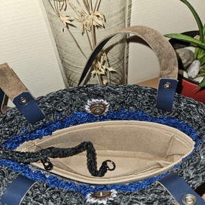 horgolt válltáska - táska & tok - kézitáska & válltáska - belső rendező - Meska.hu