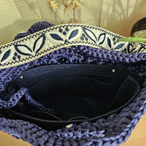 horgolt válltáska - táska & tok - kézitáska & válltáska - vállon átvethető táska - Meska.hu