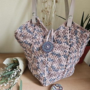 horgolt válltáska - táska & tok - kézitáska & válltáska - belső rendező - Meska.hu