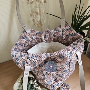 horgolt válltáska - táska & tok - kézitáska & válltáska - belső rendező - Meska.hu