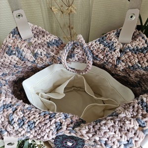 horgolt válltáska - táska & tok - kézitáska & válltáska - belső rendező - Meska.hu