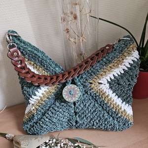 horgolt válltáska - táska & tok - kézitáska & válltáska - belső rendező - Meska.hu