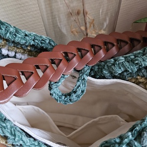 horgolt válltáska - táska & tok - kézitáska & válltáska - belső rendező - Meska.hu