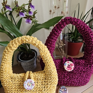 horgolt váll- és kézitáska - táska & tok - kézitáska & válltáska - belső rendező - Meska.hu