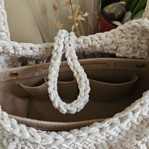 horgolt válltáska - táska & tok - kézitáska & válltáska - belső rendező - Meska.hu