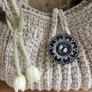 horgolt válltáska - táska & tok - kézitáska & válltáska - belső rendező - Meska.hu