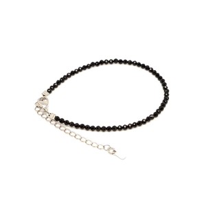 Fekete turmalin kapcsos fazettált golyó karkötő 22,5 mm - Meska.hu