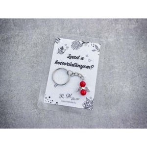 Leszel a koszorúslányom piros angyal medálos kulcstartó, Esküvő, Meghívó & Kártya, Tanú felkérő, , MESKA