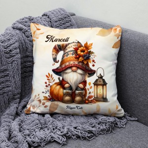 Névvel kérhető - Cuki őszi manó mintás párna - otthon & életmód - lakástextil - párna & párnahuzat - díszpárna (belsővel együtt) - Meska.hu