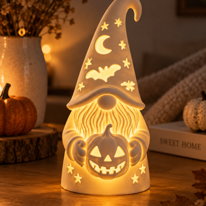 Halloween Gnome � LED mécses tartó - Meska.hu