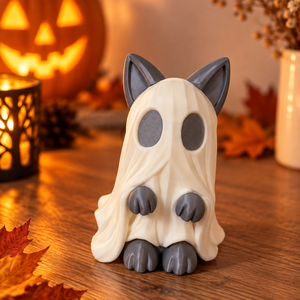 Szellem cica - otthon & életmód - dekoráció - halloween - halloweeni asztaldísz - Meska.hu