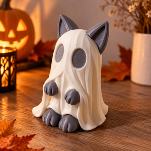 Szellem cica - otthon & életmód - dekoráció - halloween - halloweeni asztaldísz - Meska.hu