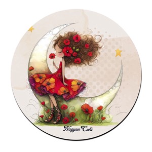 6 db aranyos pipacs tündérlány kör alakú alátét szett (#58) -  - Meska.hu